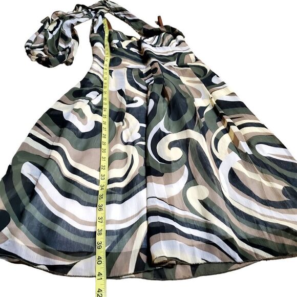 Jake*s Camo Swirl Halter Knee Length Dress Size Medium - Picture 9 of 13